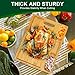 Cutting Boards,Large Bamboo Chopping Board, Built-In 3 Compartments And Juice Grooves, Charcuterie Board for Kitchen Counter Meat (Butcher Block) Cheese, Vegetables,Bread (17 x 12.6