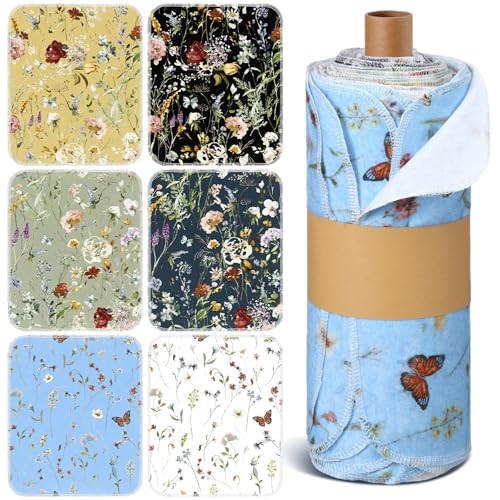 Noveread 60 Pack Reusable Kitchen Cloths Cotton Towels, Rich Flowers