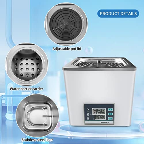 Lab Digital Thermostatic Water Bath With 3L Capacity,Stainless Steel Liner Electric Thermostatic Digital Single Water Bath Canner #TOP1