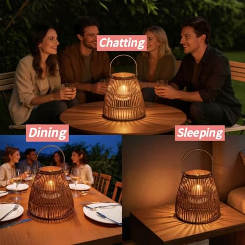 Decorative Lantern 2 Pack Dark Brown Candle Holder Candles Holders Rustic Black Metal Hanging Lanterns Decor for Outdoor Wedding Farmhouse Home by Cooo - Used condition - Image 5
