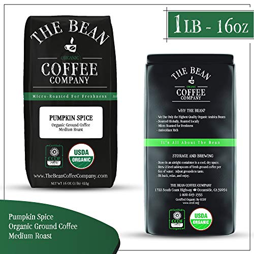 The Bean Coffee Company Organic Pumpkin Spice, Medium Roast, Ground, 16-Ounce Bag #TOP1