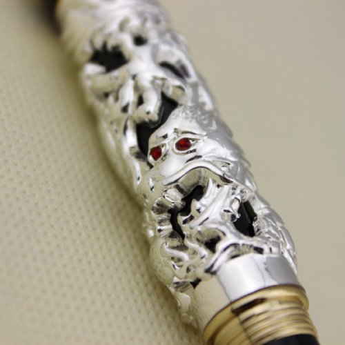 Gullor Advanced Fountain Pen Jinhao Chinese Dragon Bronze White With Black Heavy Gift Pen #TOP3