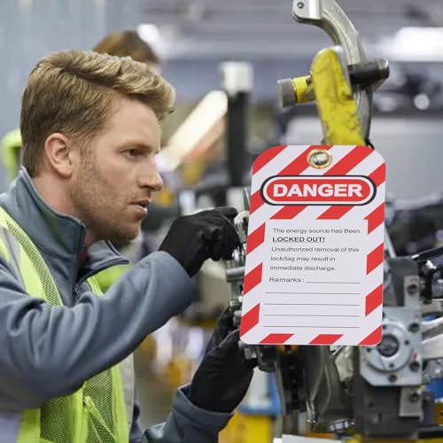 Kit de etiqueta de bloqueio e etiquetagem de 20 unidades PVC laminado de plástico Não opere Sinais d