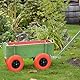 Relaxdays Schubkarrenrad 3.50-6, Vollgummi, Kunststofffelge, Ersatzrad Schubkarre, pannensicher, bis 100 kg, rot/schwarz