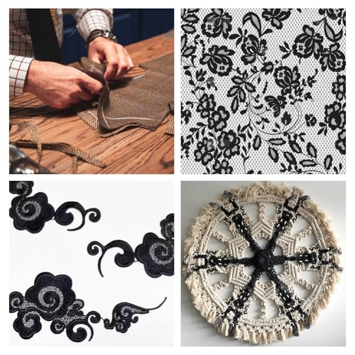 Image of 10 Skeins Black Polyester Embroidery Floss Metallic Shimmer Cross Stitch Thread Gold Silver Glitter Floss Bulk for Sewing Making Friendship Bracelet Weaving Knitting Needlepoint Handcraft