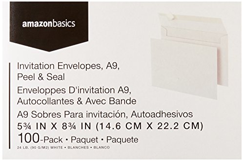 image for Amazon Basics A9 Blank Invitation Envelopes with Peel and Seal Closure