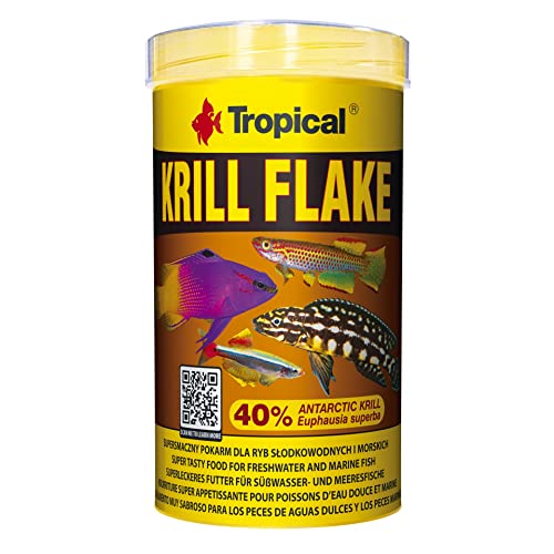 Krill Flake 500ml / 100g - Un alimento Muy Sabroso para los Peces de Aguas Dulces y los Peces Marinos