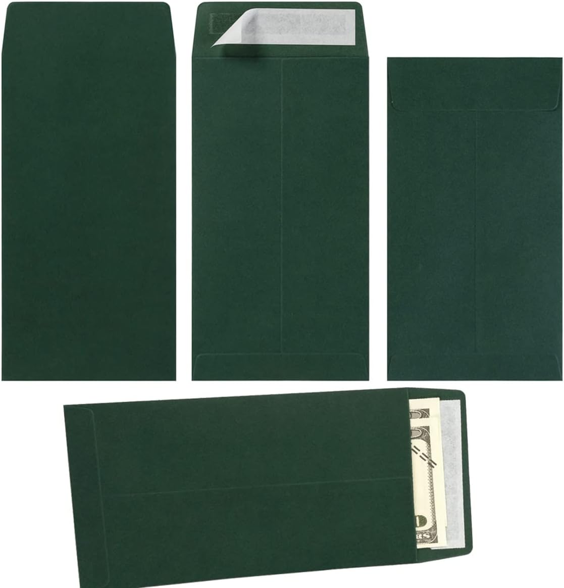 100 Pack Cash Envelopes 7 Coin Envelopes Self Seal for