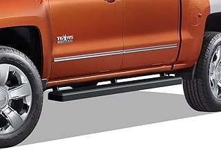 APS iBoard Running Boards 4 inches Black Custom Fit 2007-2018 Chevy Silverado GMC Sierra & 2019 2500 HD 3500 HD Crew Cab (Exclude 07 Classic)(Include 19 1500 LD) (Nerf Bars Side Steps Side Bars) - coolthings.us