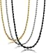 Jstyle Jewelry 4mm Mens Womens Stainless Steel Twist Chain Necklace Rope Link 3 Pcs a Set 18-36 Inch