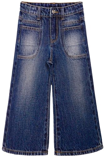 Jeans para niñas holgados palazzo de pierna ancha que no aprietan la cintura