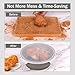 ENUODA Collapsible Batter Bowl No Mess Breader Shaker Bowl with Lid, All in one Silicone Flour Batter Shaker with Stainless Steel Sifter for Breading Food Fish Chicken Wings Onion Rings, Grey