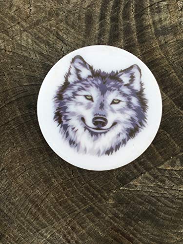 Custom Printed Glass Stash Jar Featuring Majestic Wolf Design