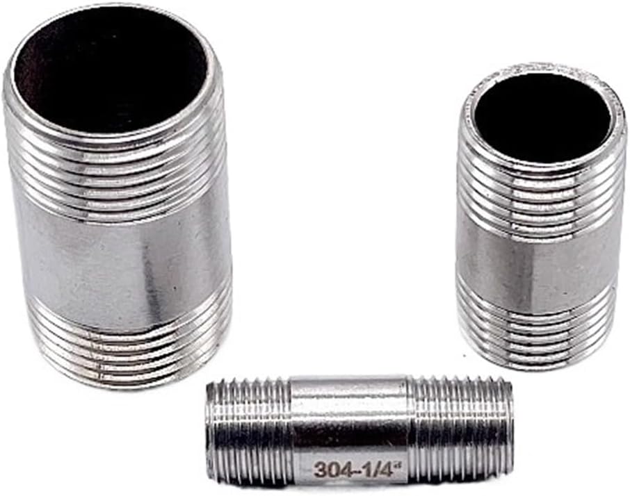 1pc Water connection 1/4" 3/8" 1/2" 3/4" 1" 1-1/4" 1-1/2" Male X Male Threaded Pipe Fittings Stainless Steel SS304(3/8")