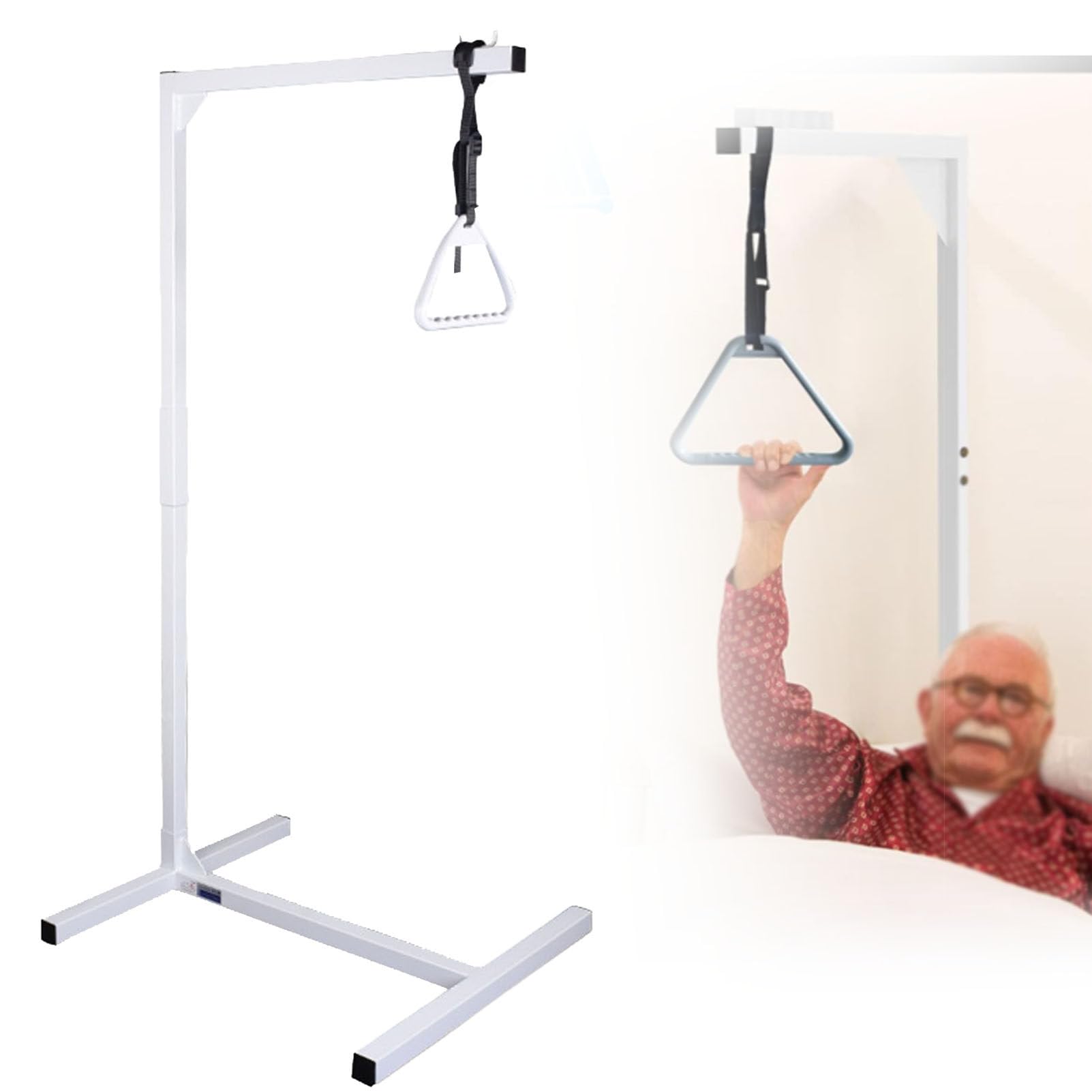YXZYFPP Trapeze Bar for Hospital Bed Assist, Overhead Lift Stand for Elderly Mobility, Medical Grabs Bar for Bed Rail, Sit Up Support for Handicap and Recovery