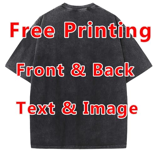 Custom Oversized T Shirts Vintage Soft Tee Loose Fit Casual Streetwear Baggy Washed Cotton Personalized Add Your Own Design2