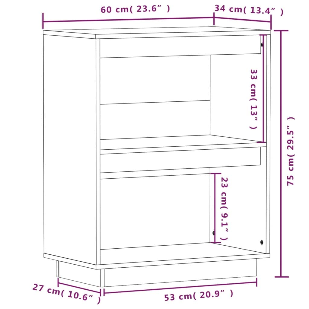 Stolik konsola z litego drewna sosnowego czarny konsola z litego drewna do organizacji i wyświetlania w domu lub biurze 60 x 34 x 75 cm