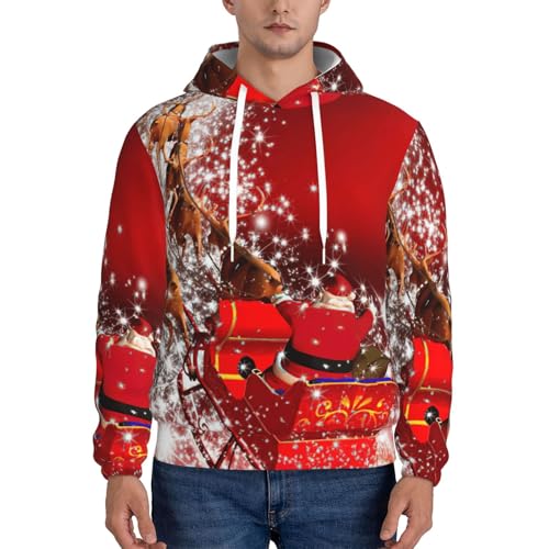 Sweat à capuche imprimé de Noël pour homme EdWal un pull décontracté en polyester unique