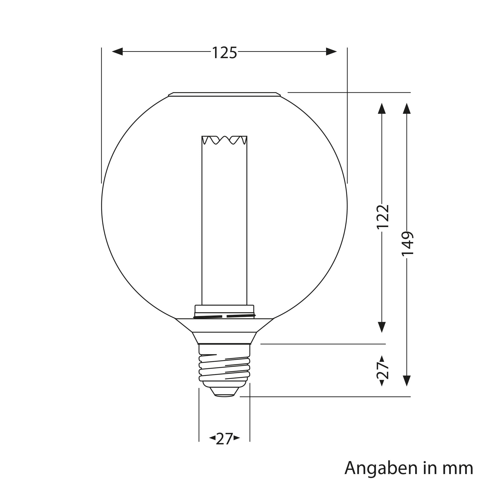 ledscom.de 4 bombillas LED E27, lámpara, jaula metálica negra, G120, blanco cálido extra (1800 K), 4 W, 220 lm