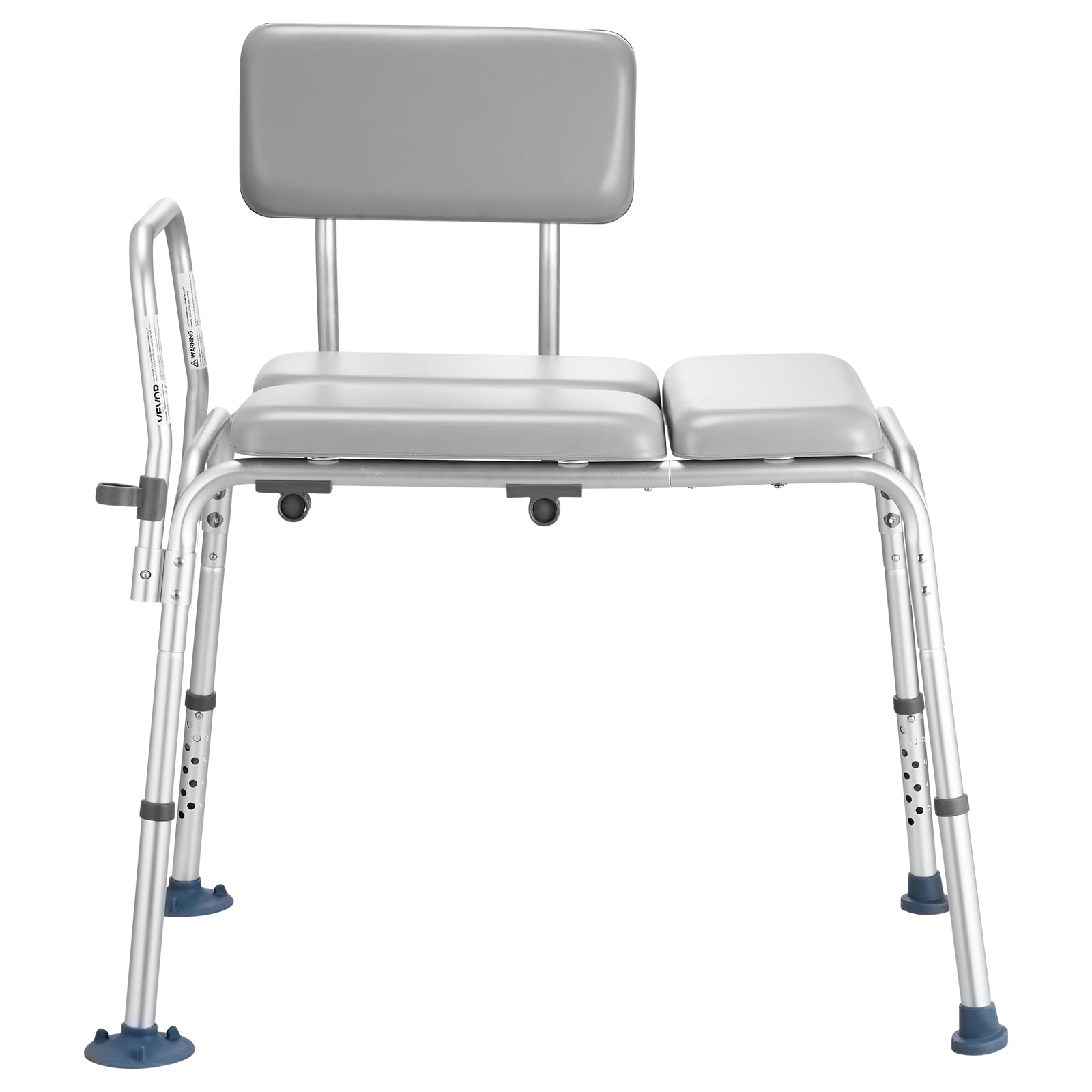 VEVOR Silla para Bañera con Brazo y Respaldo, Asiento de Bañera Capacidad de 227 kg, Altura Ajustable de 385 a 500 mm, Silla de Ducha para Adultos, Personas Mayores, Personas con Discapacidad