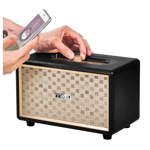 TEWELL Computer Speaker, HD 24W Audio Vintage Bluetooth Speakers Plug-in Speaker with Extended Bass and Treble, Knob for Volume Control, Toggle Switch and 3.5mm AUX Input