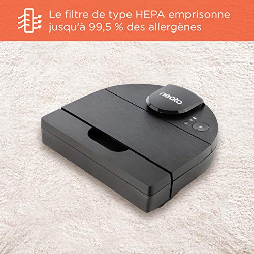 Robot aspirateur intelligent Neato Robotics D9 - Robot aspirateur Haut de Gamme, avec Filtre Haute Performance, Autonomie de 200 Minutes, Contrôle par Application et Nettoyage par Zone, Noir - Image 4