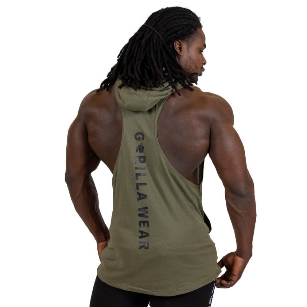 Gorilla Wear Herren Tanktop mit Kapuze - Lawrence - Dunkelgrün T-Shirt