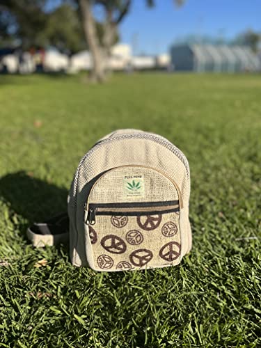 Small Peace sign hemp hippie backpack3