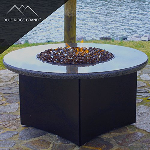Blue Ridge Brand Reflective Fire Pit Glass - Fire Glass For Fire Pit - Firepit Glass Rock - Glass Stones - Fire Pit Glass Rocks - Gas & Propane Fire Pit & Fireplace Glass (50 Pound, Copper) #TOP4