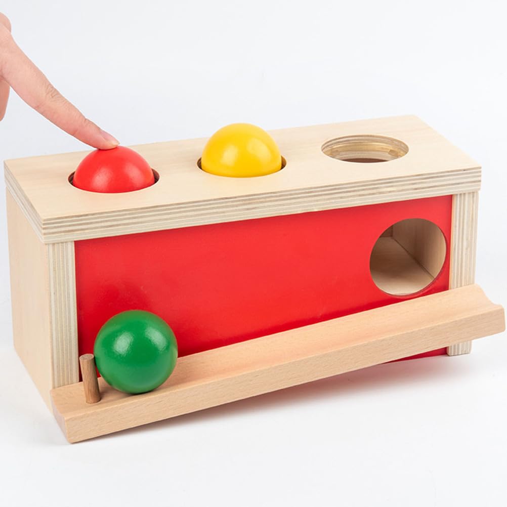 Montessori Boîte de chute de boules en bois, activité d'apprentissage précoce, reconnaissance des couleurs et coordination des bras, cadeau éducatif pour enfants