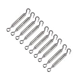 L2 = 90 mm | B= 18 mm Versandbox24 10x V4A Edelstahl M4 Drahtseil Spannschloss Seilspanner Öse- Haken Spanner Wantenspanner