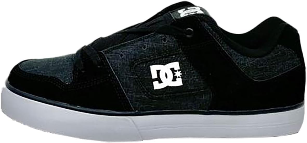 DC Men's Pure Skate Shoe, Black/White/Battleship, 9