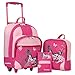 Produktbild Keanu Kindertrolley 3er Set Reisegepäck stabil, höhenverstellbarem Griff, Reißverschlussfach, Reisekoffer Rucksack Brustbeutel (Fuchsia)