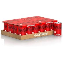 24 x Coca Cola Zero Sugar Mini Cans Carbonated Drink 150 ml Soft Drink