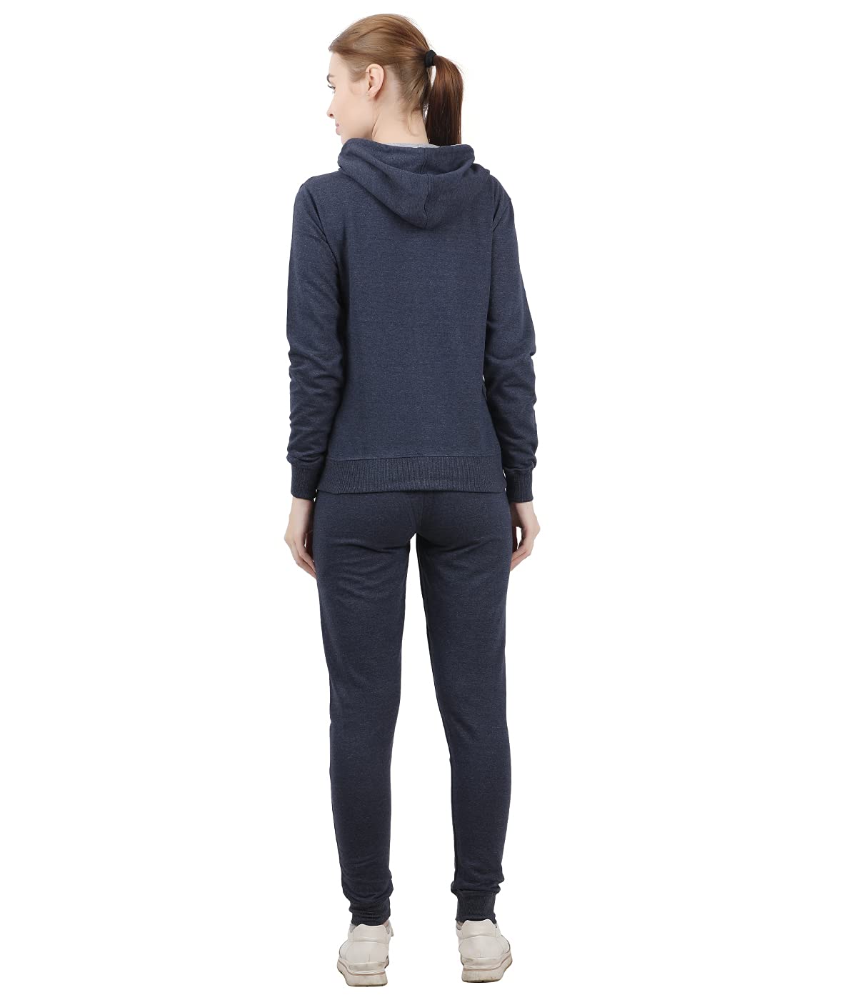 CHECKERSBAY Women's Loopknitted Jogging Suit (BLUE MELANGE, XXL) 1