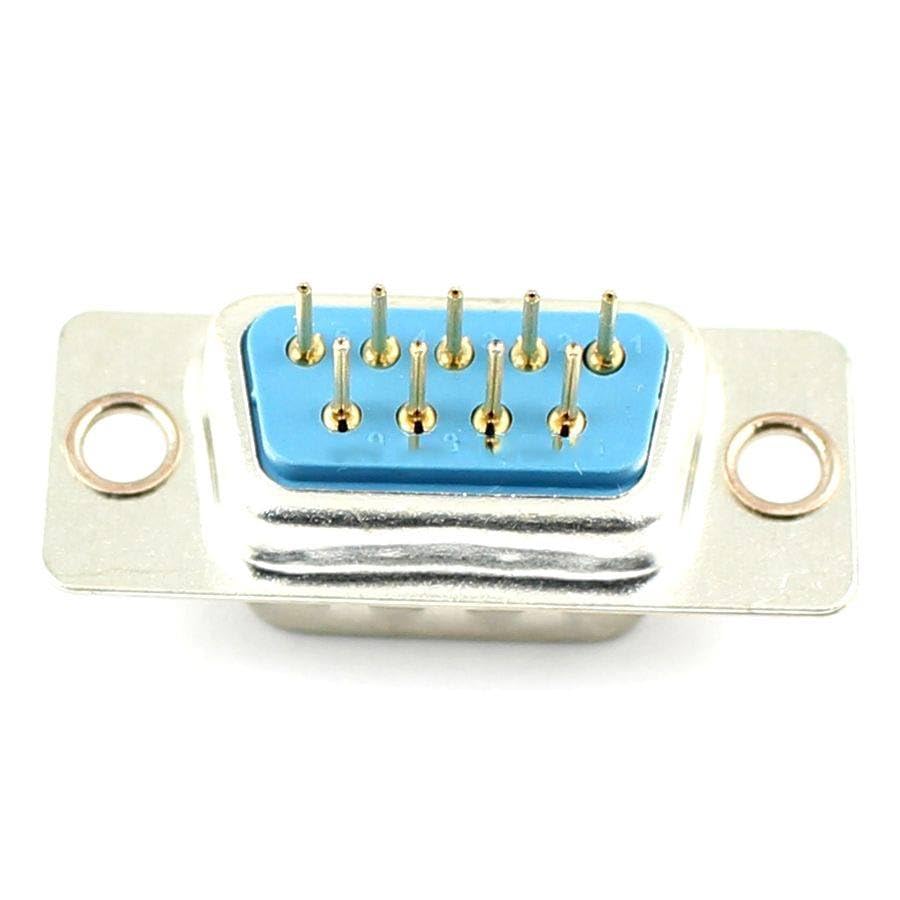 100 Pcs D-SUB DIP 9 Pin Male Solder Type Straight Round Pin Adapter Connector Socket 2 Rows