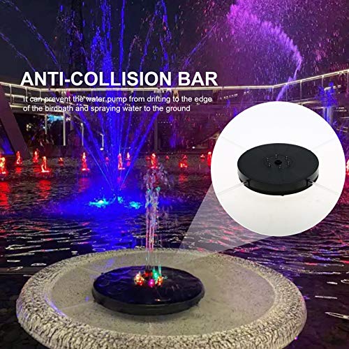 Fonte de água solar flutuante de 3 w com bomba de fonte de luz gradiente colorida com bateria de 900