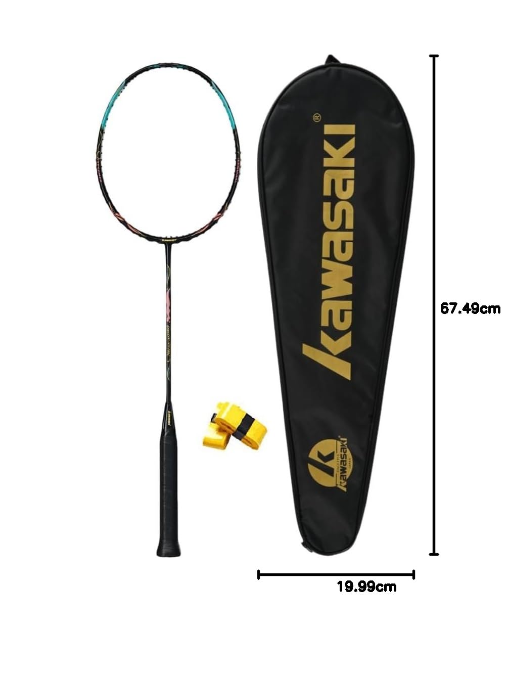Professioneller Badminton Schläger, A1 TAAN Carbon Badmintonschläger High Tension 5U Ultra-Light Badminton Set mit Griffbänder & Schlägertasche-1915 Pro(Get Strung)