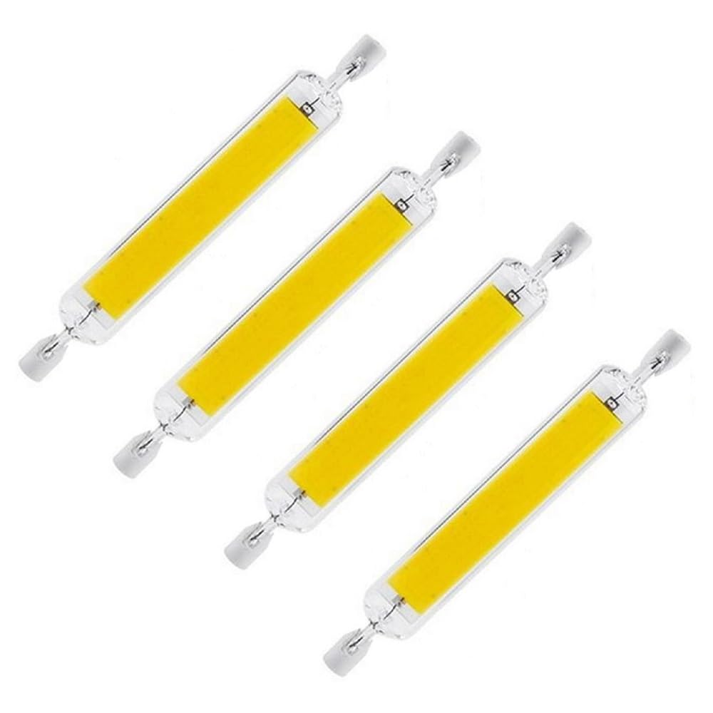 Żarówki LED R7S, 78mm, zmienne, 10 W, 118m, ciepła biel, 3000 k, 1000 lm, podwójna końcówka COB LED, reflektor liniowy R7S, światło bez migotania, zimna biel, 118 mm-4 sztuki