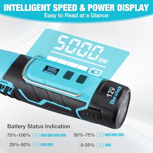 DURATECH Cordless Rotary Tool, 12V Rechargeable Rotary Tool with 118pcs Accessories, 7 Variable Speed 35000RPM, Power Rotary Multi Tool Kit for Sanding, Polishing, Carving, Drilling and DIY Crafts 6 DURATECH Cordless Rotary Tool, 12V Rechargeable Rotary Tool with 118pcs Accessories, 7 Variable Speed 35000RPM, Power Rotary Multi Tool Kit for Sanding, Polishing, Carving, Drilling and DIY Crafts - Image 6