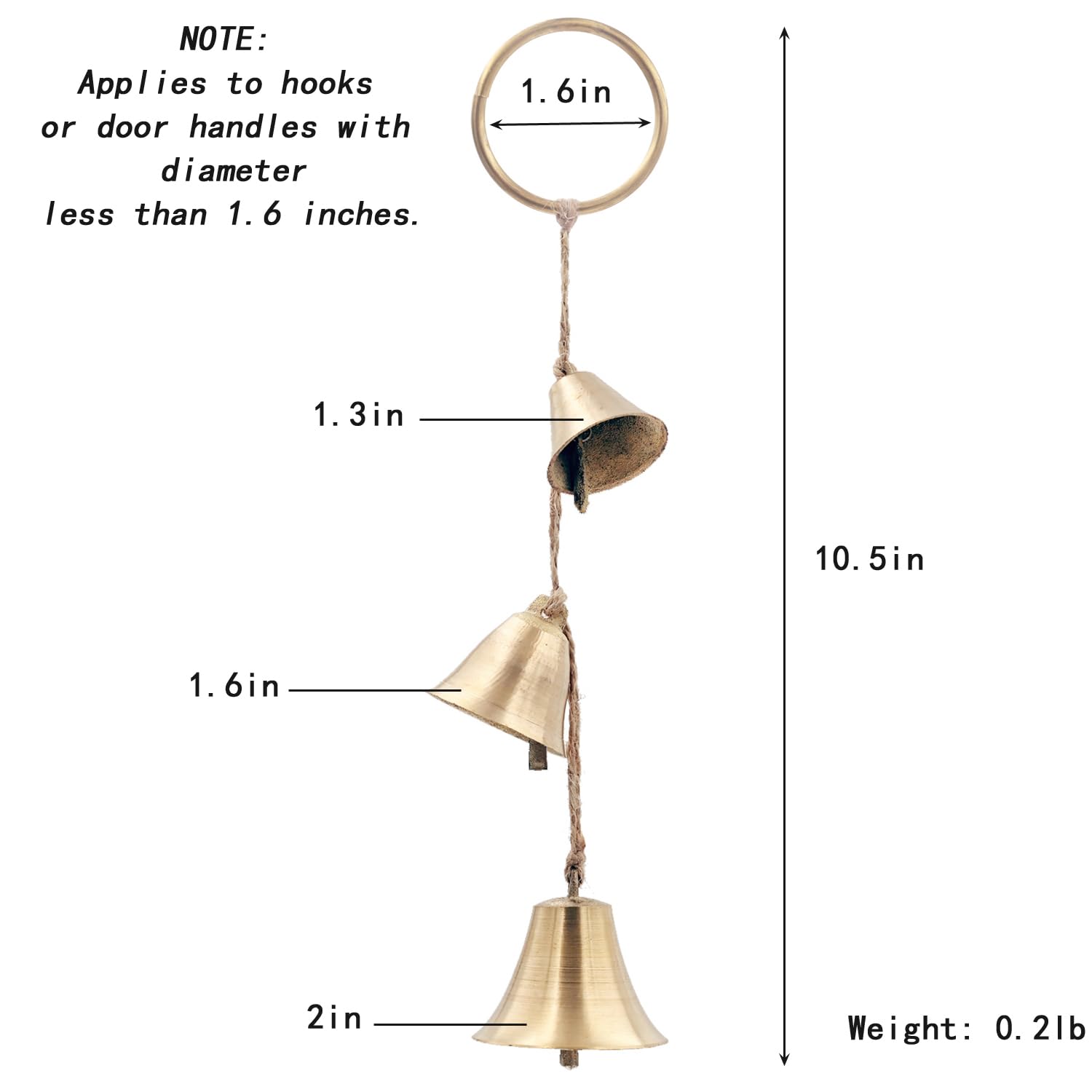 Cloches Rustiques En Laiton à Suspendre Pour Poignée De Porte, Décoration De Maison, De Jardin, De Commerçants, Cloche Sur Corde