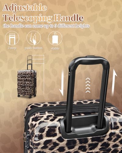 Image of Checked Luggage 24 Inch With Spinner Wheels, Hardside Suitcase with TSA Lock, Expandable Checked Suitcase for Women
