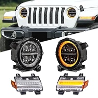 Archaic Headlights And Turn Signal Lights With DRL & Side Marker Lights Compatible For 2018-2025 Jeep Wrangler JL JLU Unlimited Gladiator JT,w/Sequential Turn Signal,Startup Animated DRL - View #13