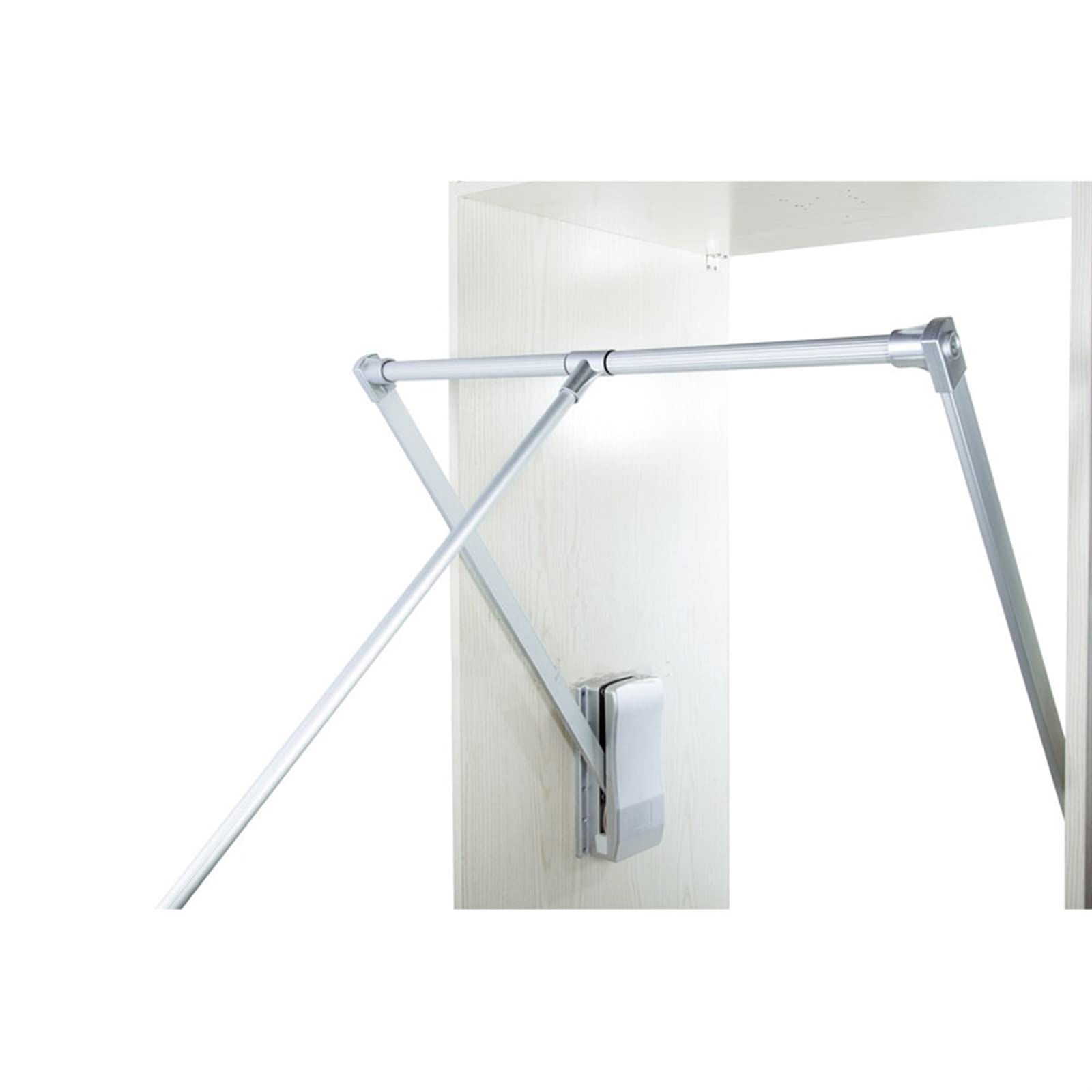 HTTGDGDH Adjustable Pull Down Closet Rod - Space-Saving Telescopic Clothing Rack With Mounting Hardware, Supports 20Kg, Fits 830-1150Mm Closets, Easy Access Storage Solution.,600-830mm