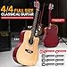 Pyle Steel String Acoustic Guitar Kit, 4/4 Full Size Cutaway All-Wood Guitarra Acustica with Premium Accessory Set and Upgraded Gig Bag, 41