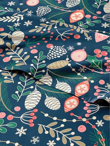 Full Christmas Joy Sheet Set - Holiday Xmas Pattern Bedding Set - Deep Pockets - Snug Fit - 4 Piece - Wrinkle Free & Easy Care - Comfy Festive Winter - Holiday Sheets for Women, Men, Kids and Teens