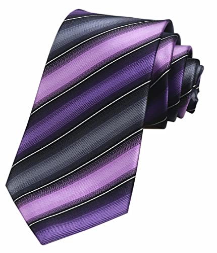 Image of Elfeves Men's Modern Striped Patterned Formal Ties College Daily Woven Neckties
