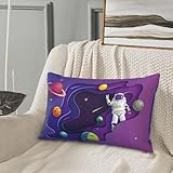 Fundas de almohada – Astronauta en misión en el espacio exterior, 16 x 24 pulgadas, fundas de almohada para sofá, cama, sofá con cremallera, fundas de cojín suaves y cómodas para coche, dormitorio