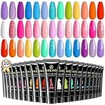 SAVILAND Poly Gel Nail Kit: 20 Colors Nail Extension Gel Kit Bright Rainbow Pink Purple Blue Color Collection Poly Gel for Daily Salon Nail Art DIY Nail Gift