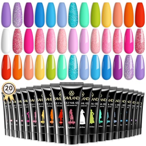 SAVILAND Poly Gel Nail Colors: 20 Colors Nail Extension Gel